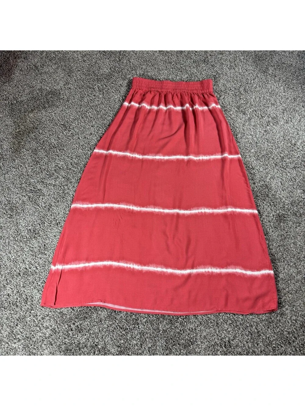 Chicos Tie-Dye Maxi Skirt Size 0 (s) Pink White Pull On